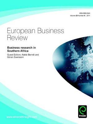 cover image of European Business Review, Volume 23, Issue 6